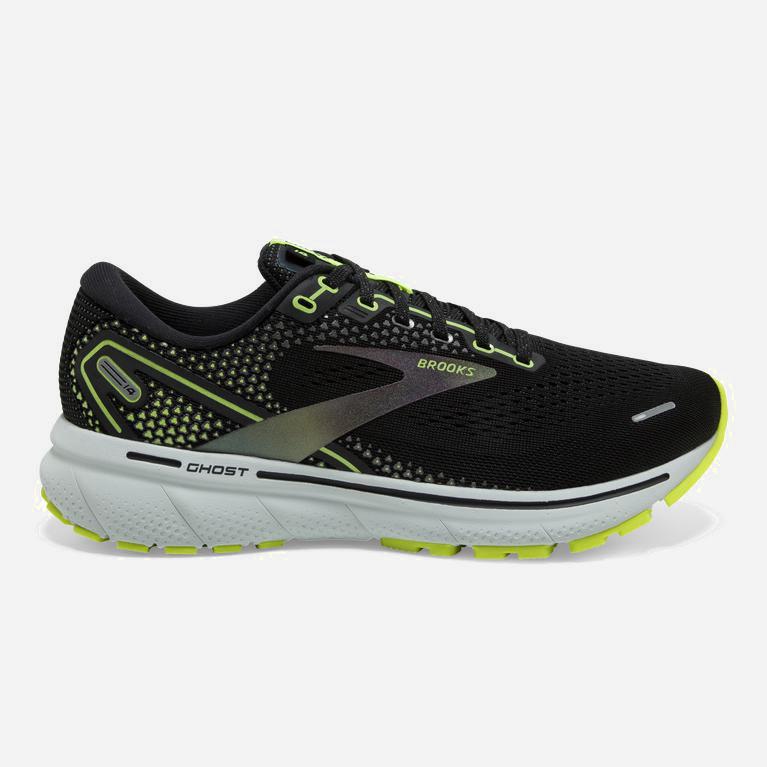 Brooks Ghost 14 Australia - Women's Cushioned Road Running Shoes - Black/Nightlife/GreenYellow/Blue